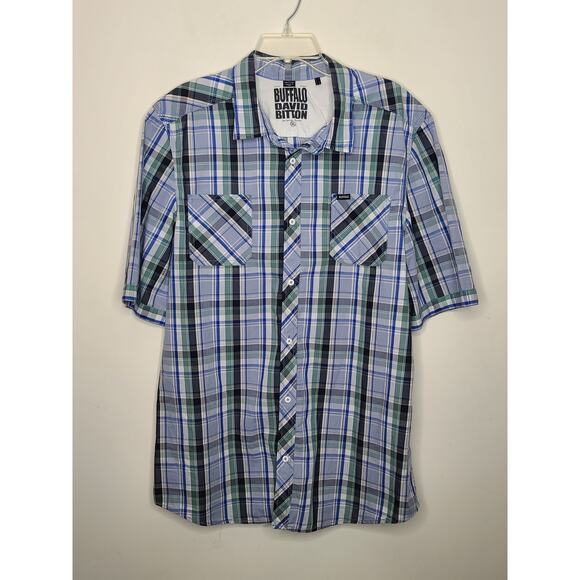 Buffalo David Bitton short sleeve plaid button down shirt - xl - Picture 1 of 3